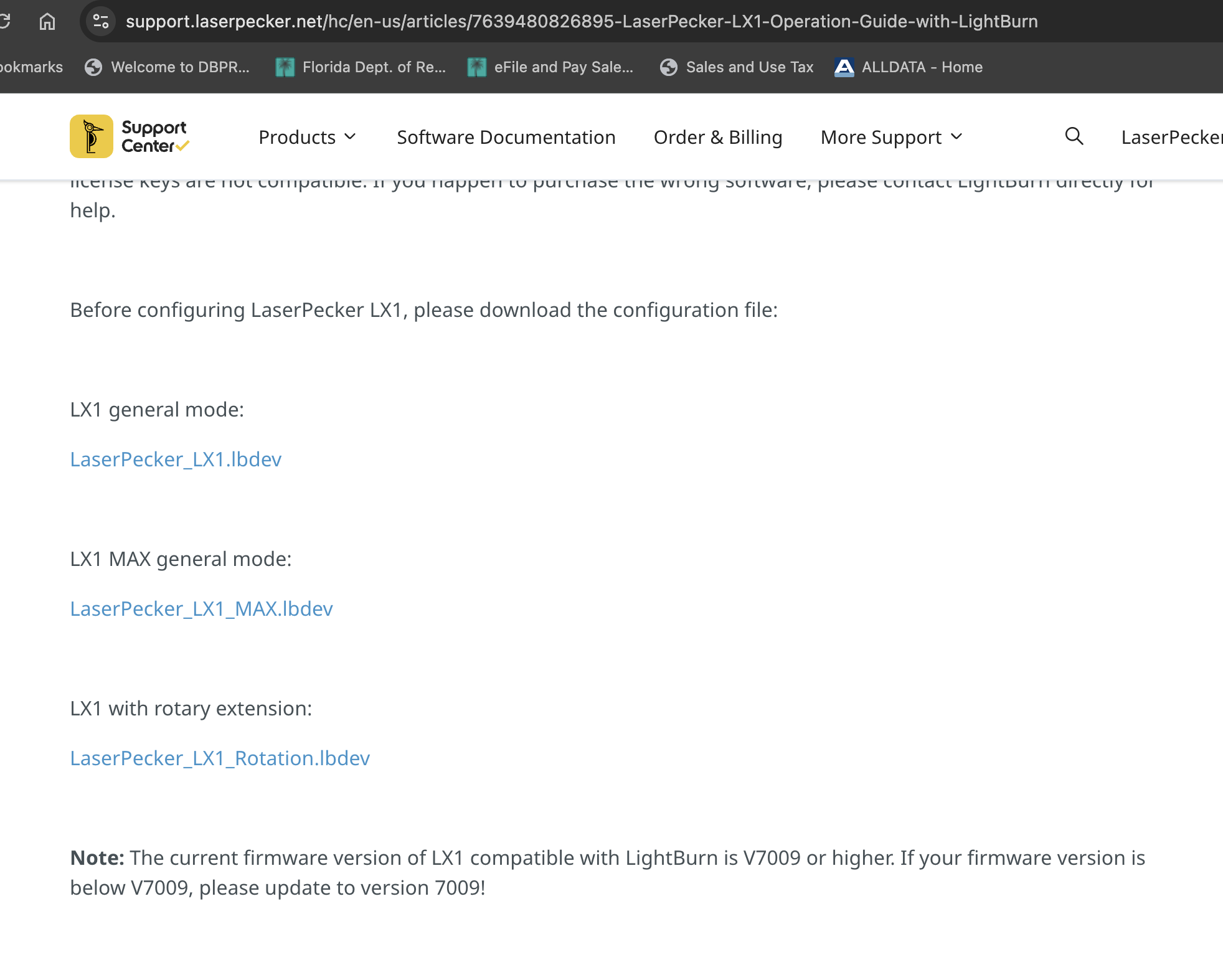 Cant find .lbdev file for laserpecker to work with lightburn