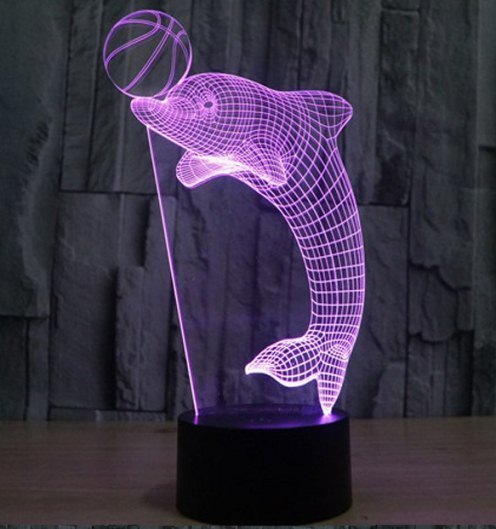 Dolphin 3D Illusion acrylic LED lamp