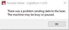 lightburn error message