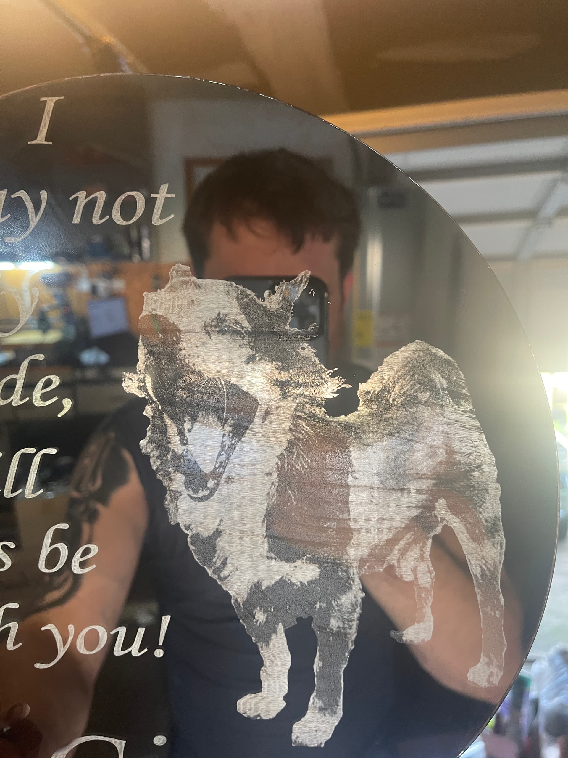 Photo image on back of mirror giving random dark lines LightBurn