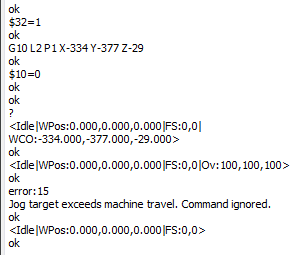 Error when JOG