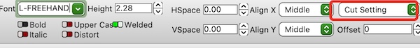 Variable text settings