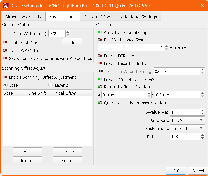 LinuxCNC export - laser power & end of program - LightBurn